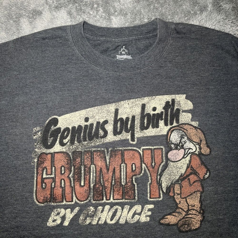 Grumpy Disneyland Resort Mens XL T Shirt "Genius by Birth , Grumpy by Choice" - Picture 2 of 16